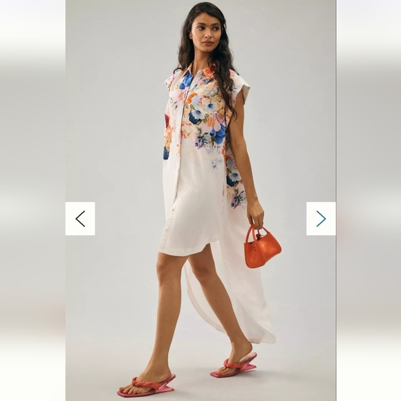 Anthropologie Maeve NWTs Floral High-Low Shirt Dress - Picture 4 of 11
